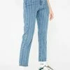 Momokrom Bottoms White Striped Denim Jeans