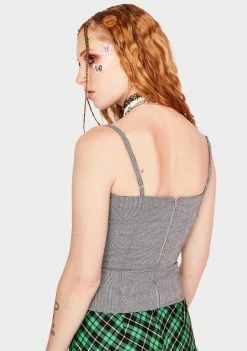 Momokrom Lace Micro Check Tank Top Tops