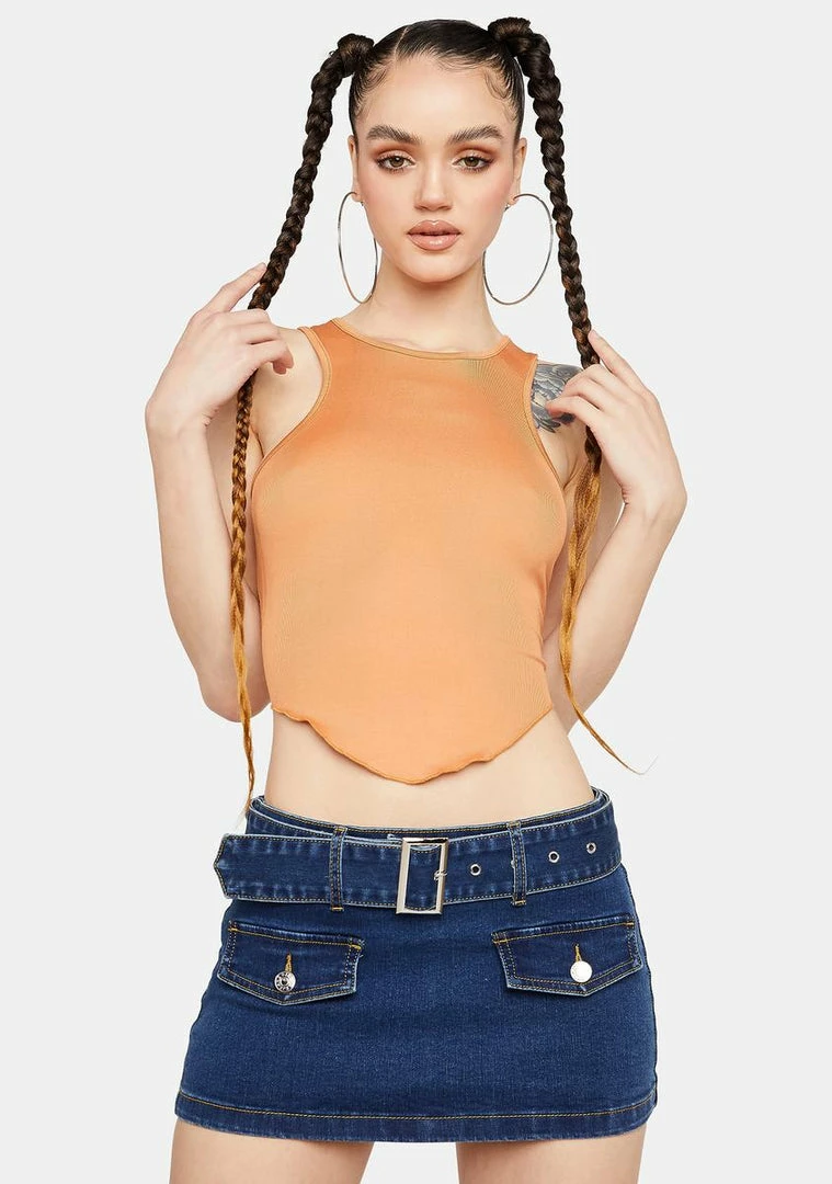 Momokrom Low Rise Belted Denim Cargo Mini Skirt 4 Momokrom Low Rise Belted Denim Cargo Mini Skirt