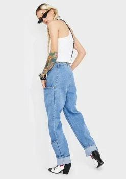 Momokrom Light Wash Wide Leg Jeans
