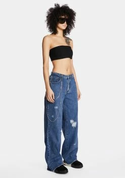 Momokrom Mid Rise Distressed Boyfriend Jeans