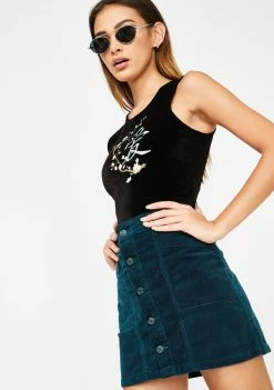 Momokrom Corduroy Button Down Mini Skirt Bottoms