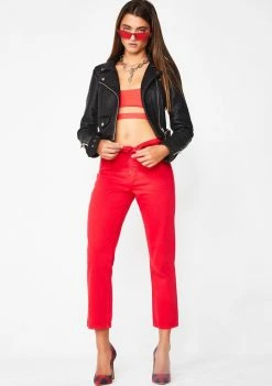Momokrom Red Jeans Bottoms
