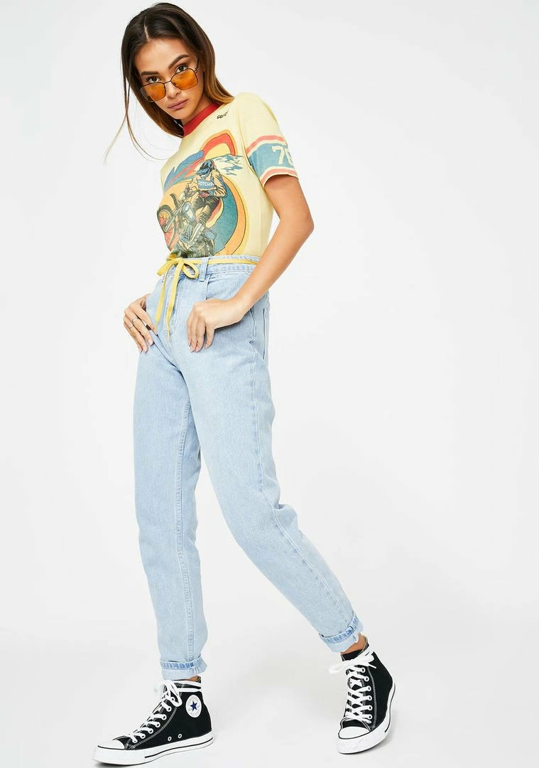 Momokrom Bleach Wash Mom Jeans Bottoms 5 Momokrom Bleach Wash Mom Jeans Bottoms