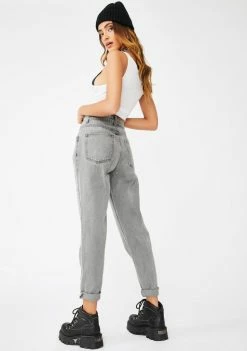 Momokrom Grey Wash Denim Mom Jeans