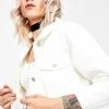 Momokrom White Cropped Denim Jacket Outerwear