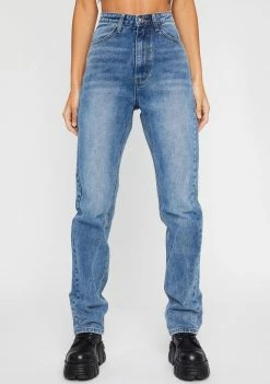 Momokrom Vintage Wash High Waist Straight Jeans