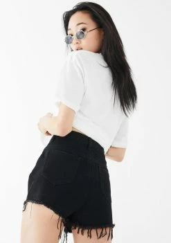 Momokrom Bottoms Acid Wash Mini Shorts