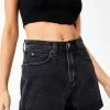 Momokrom Bottoms Dark Gray High Waisted Denim Shorts