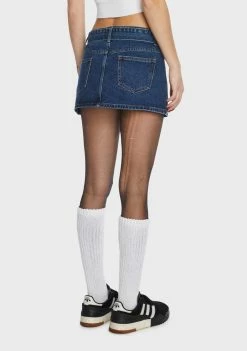 Momokrom Mid Rise Mini Belted Denim Skirt 8 Momokrom Mid Rise Mini Belted Denim Skirt