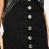 Momokrom Bottoms Horn Button Black Skirt