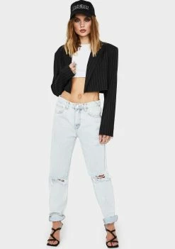 Momokrom Light Wash Distressed Bootleg Jeans