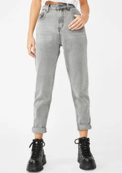Momokrom Grey Wash Denim Mom Jeans