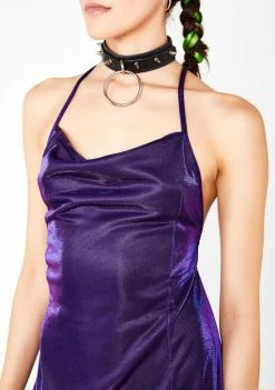 Momokrom Dresses Purple Two Tone Metallic Shimmer Dress