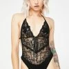 Momokrom Lingerie & Sleepwear Lace Up Floral Cami Bodysuit