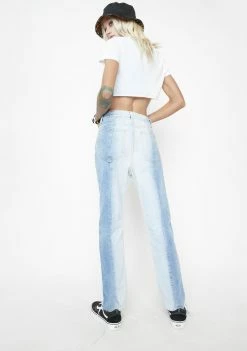 Momokrom Half & Half Denim Jeans Skinny Pants