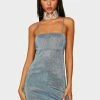 Momokrom Dresses Blue Glitter Bodycon Dress