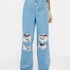Momokrom High Rise Knee Distressed Boyfriend Jeans