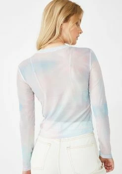 Momokrom Tops Galactic Tie Dye Mesh Top