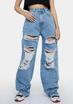Momokrom Boyfriend Jeans Mid Rise Wide Baggy Jeans
