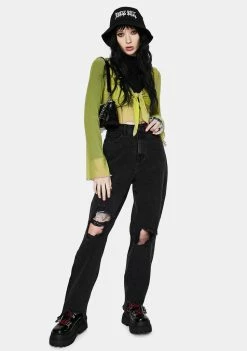 Momokrom Bottoms Tall Washed Black Extreme Distressed Jeans