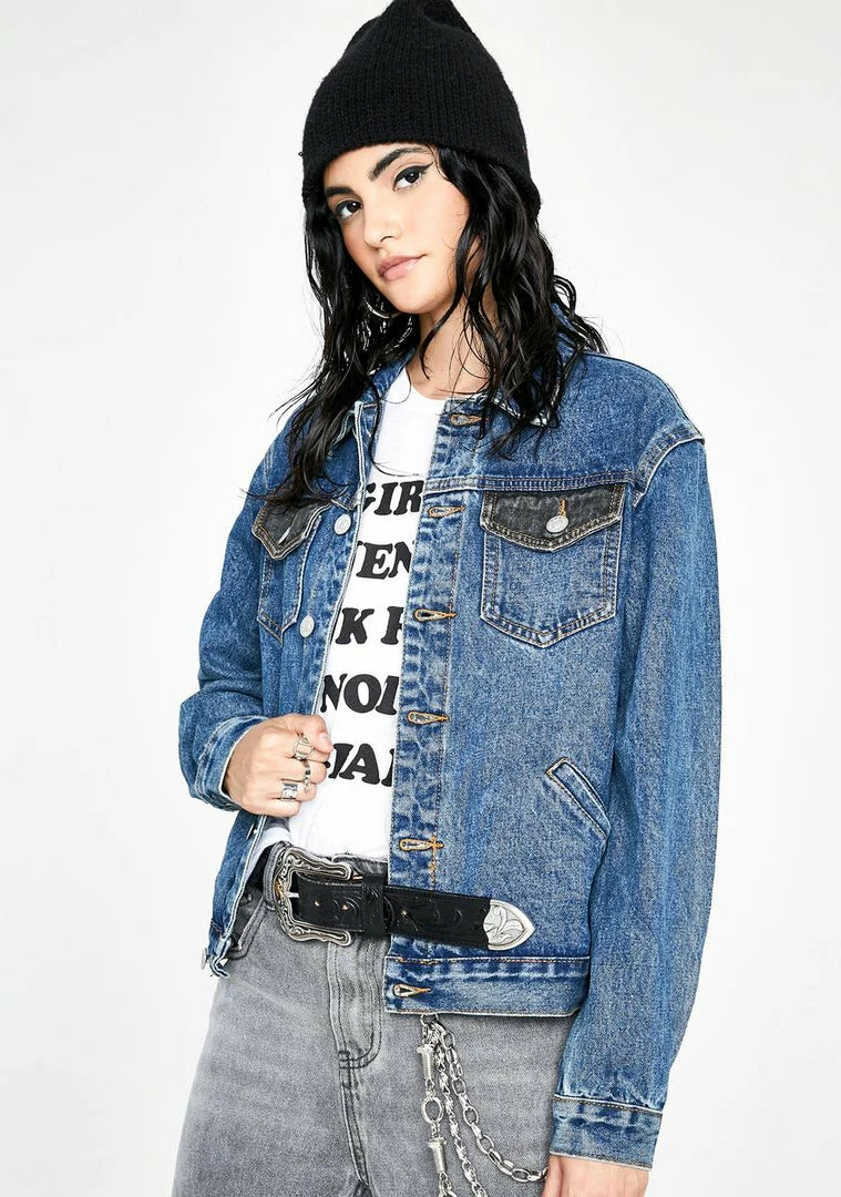 Momokrom Two Tone Denim Jacket Outerwear 4 Momokrom Two Tone Denim Jacket Outerwear