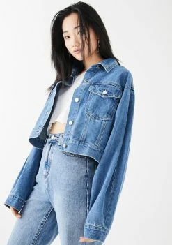 Momokrom Blue Balloon Sleeve Denim Jacket