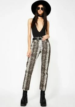 Momokrom Dark Snake Print Jeans Bottoms