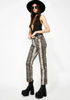 Momokrom Dark Snake Print Jeans Bottoms