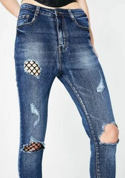 Momokrom Fishnet Jeans Bottoms