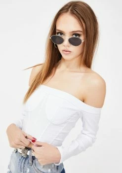 Momokrom White Corset Off The Shoulder Top