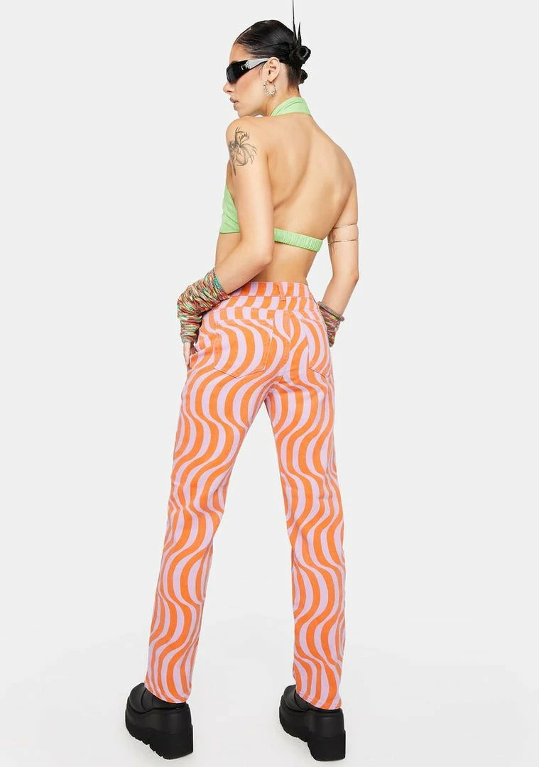 Momokrom Swirl Abstract Mid Rise Straight Leg Jeans Boyfriend Jeans 6 Momokrom Swirl Abstract Mid Rise Straight Leg Jeans Boyfriend Jeans