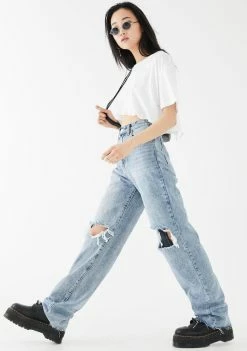 Momokrom Bottoms Straight Leg Distressed Denim Jeans 7 Momokrom Bottoms Straight Leg Distressed Denim Jeans