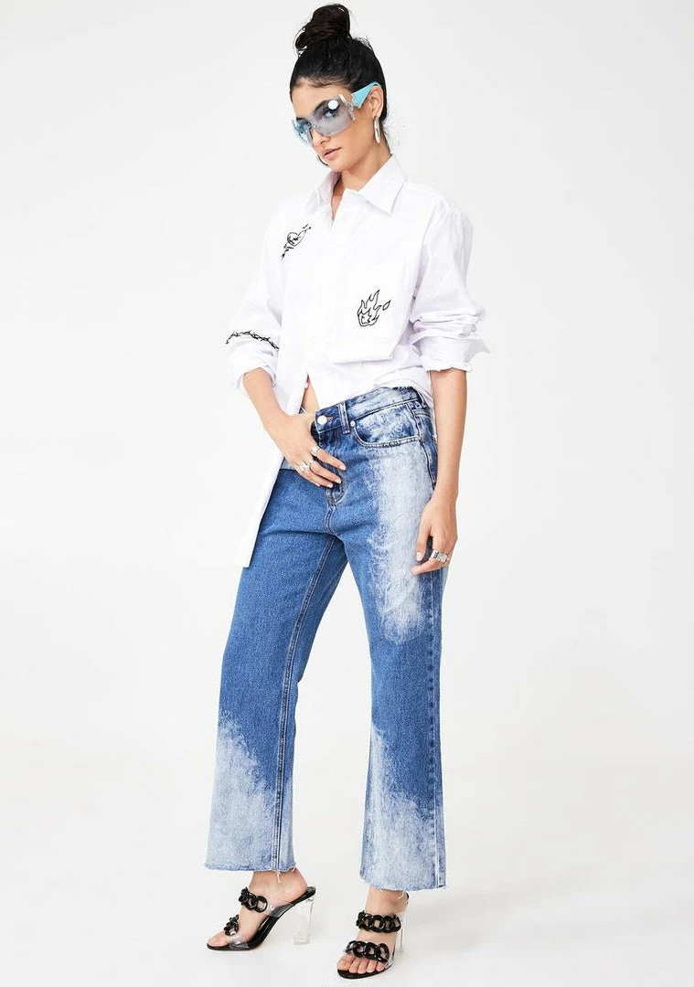 Momokrom Bleached Straight Leg Jeans Bottoms 4 Momokrom Bleached Straight Leg Jeans Bottoms