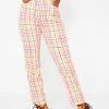 Momokrom Bottoms Plaid Cropped Jeans
