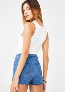 Momokrom Light Wash Mini Shorts