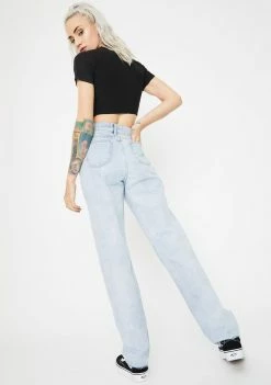 Momokrom Bottoms Straight Leg Slim Denim Jeans
