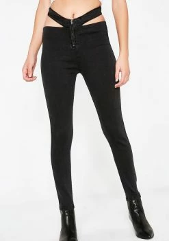 Momokrom Bottoms Paneled Waist Skinny Jeans