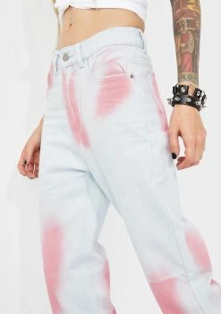 Momokrom Bottoms Tie Dye Straight Leg Jeans