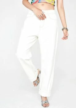 Momokrom Bottoms Ecru Straight Leg Denim Jeans