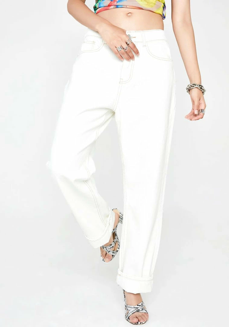 Momokrom Bottoms Ecru Straight Leg Denim Jeans 3 Momokrom Bottoms Ecru Straight Leg Denim Jeans