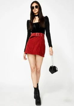 Momokrom Corduroy Belted Denim Skirt Bottoms 8 Momokrom Corduroy Belted Denim Skirt Bottoms