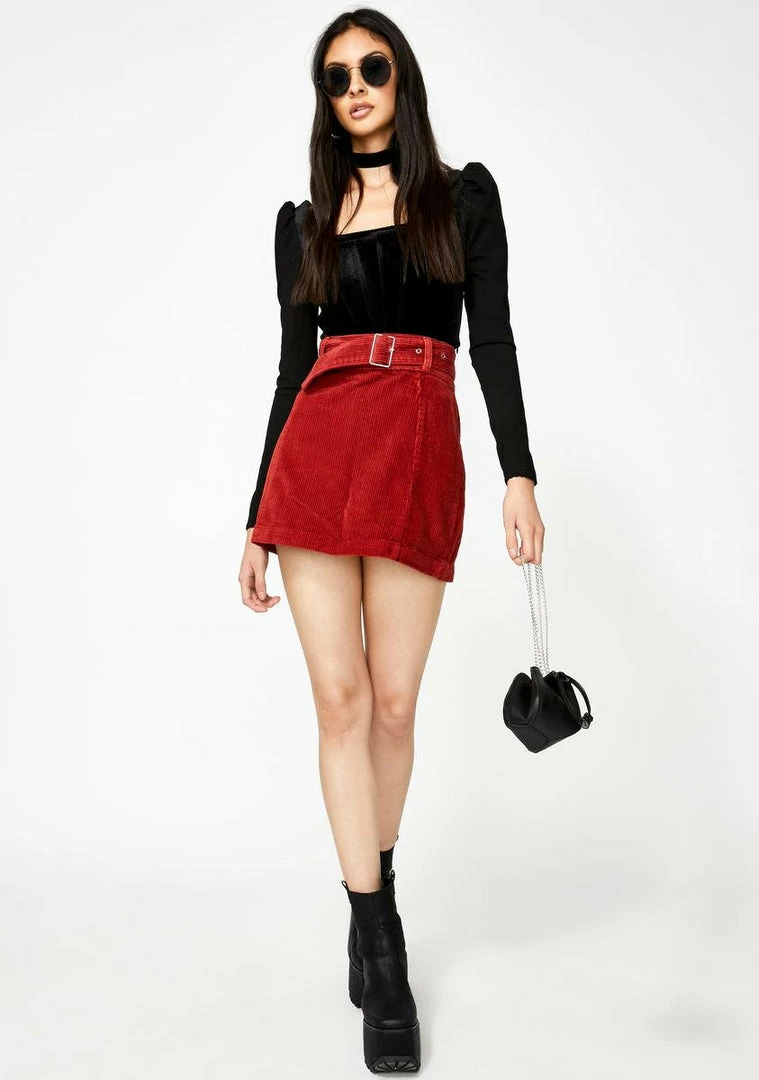 Momokrom Corduroy Belted Denim Skirt Bottoms 5 Momokrom Corduroy Belted Denim Skirt Bottoms