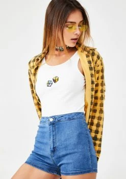 Momokrom Light Wash Mini Shorts