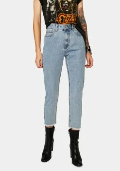 Momokrom Mid Wash High Rise Mom Jeans Bottoms