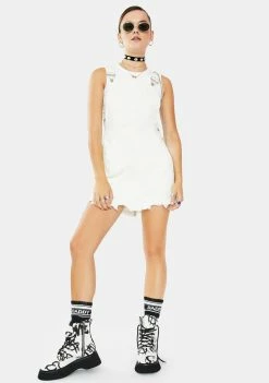 Momokrom Dresses Ivory Denim Overall Dress