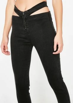 Momokrom Bottoms Paneled Waist Skinny Jeans