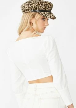 Momokrom White Cuff Bustier Crop Top Tops 9 Momokrom White Cuff Bustier Crop Top Tops