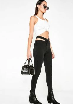 Momokrom Bottoms Paneled Waist Skinny Jeans