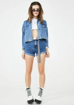 Momokrom Outerwear Raw Hem Denim Jacket